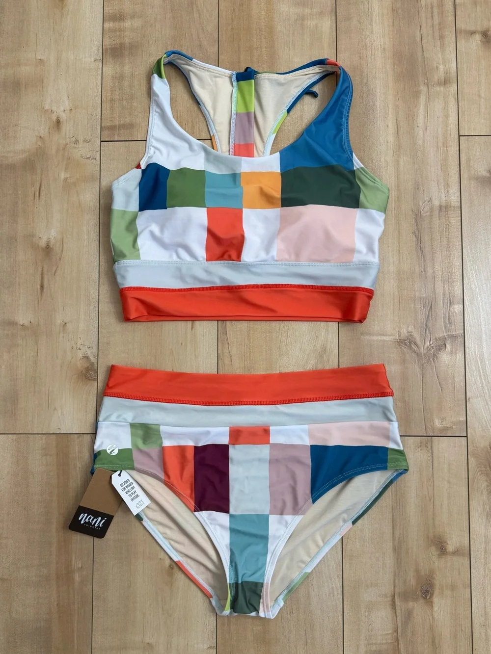 Nani Swim Colorblock High-Waist Bikini Set L - Picture 1 of 3